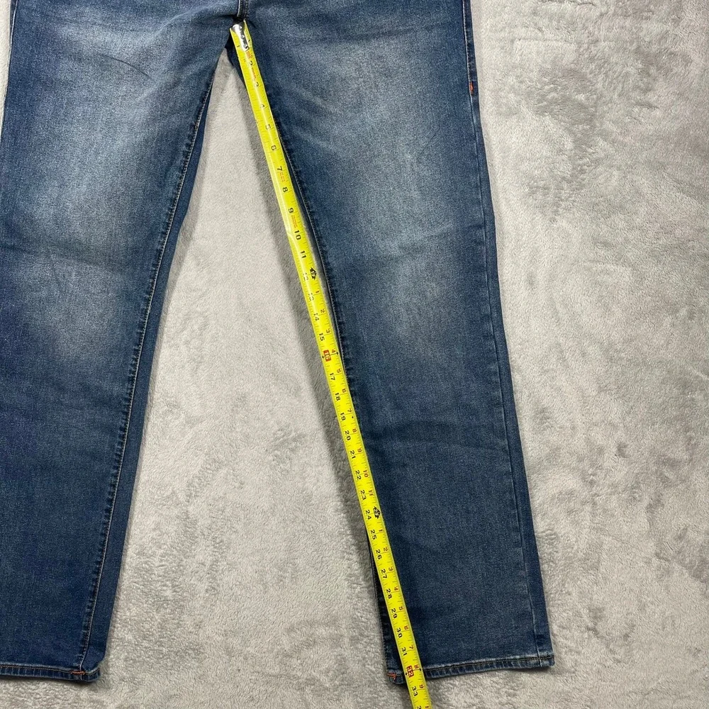 True Religion Ricky Jeans Mens 32 Blue Relaxed Straight Contrast Stitch